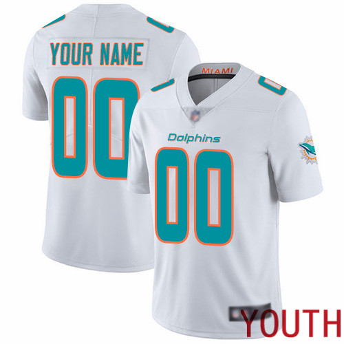 Limited White Youth Road Jersey NFL Customized Football Miami Dolphins Vapor Untouchable->customized nfl jersey->Custom Jersey